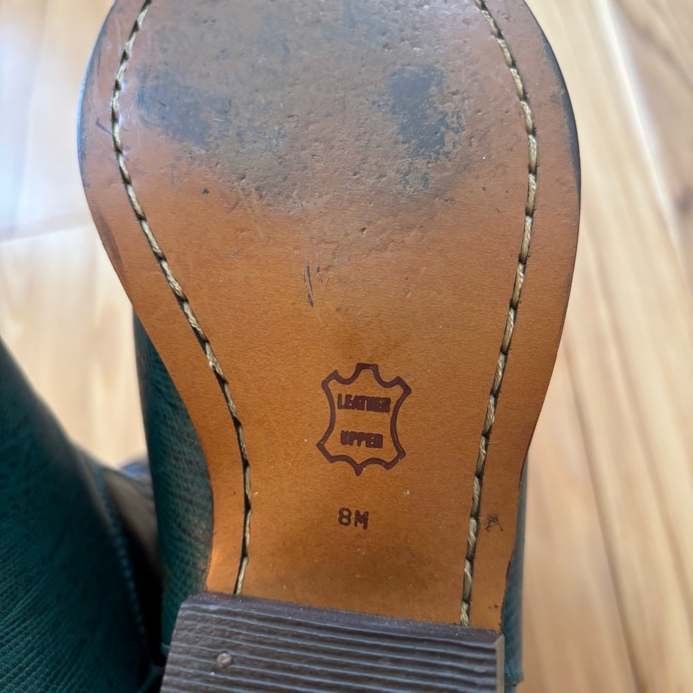 Vintage Nine West Navarra Green Leather Western Cowboy Boots - Picture 14 of 14